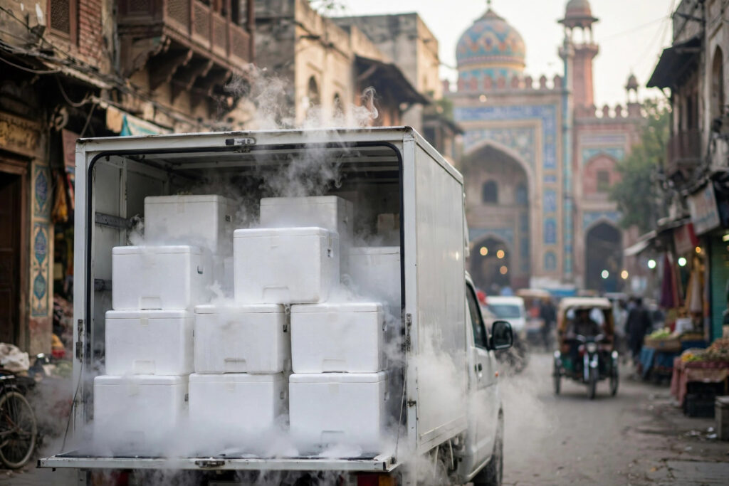 Dry ice delivery van in Lahore Pakistan - dry ice in Lahore