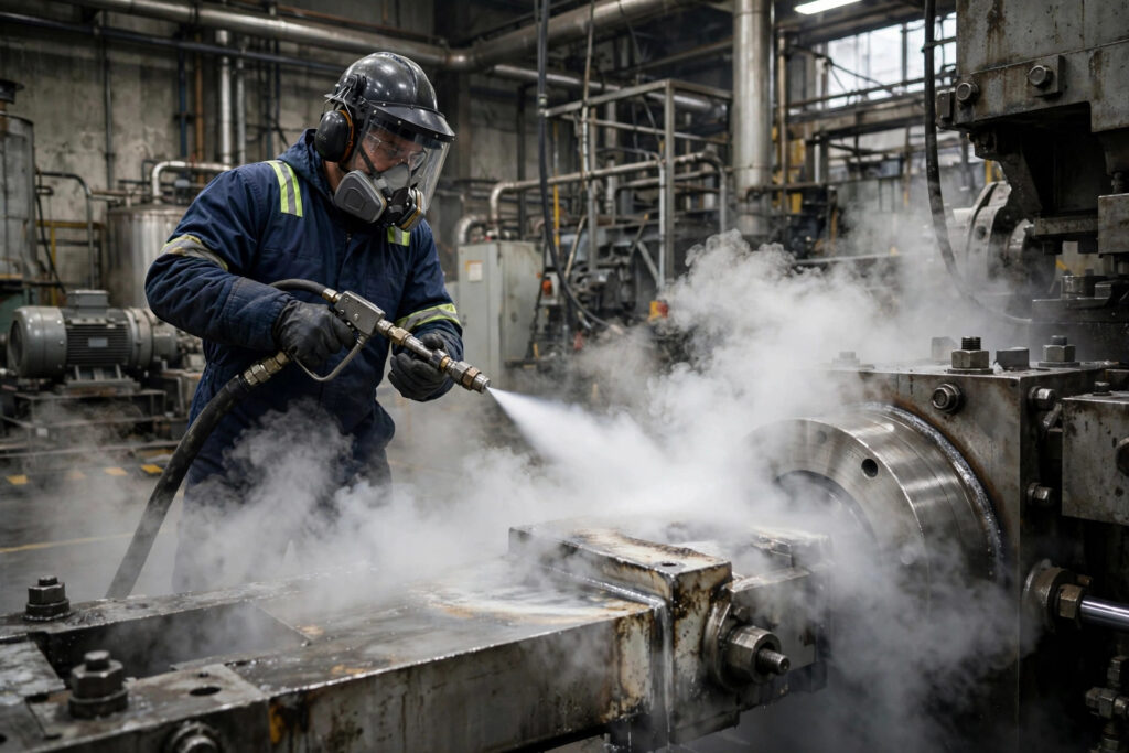 Dry ice blasting industrial cleaning - dry ice blasting